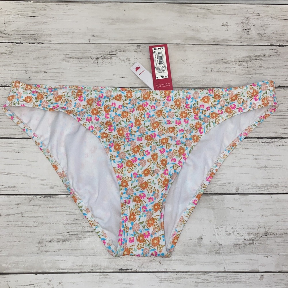 Xhilaration Bikini Bottom Womens‎ XL Multi Pink Floral Cheeky NEW Target Swim XL